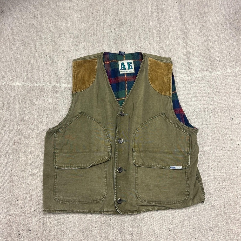 Vintage American Eagle Vest Mens Large Green 1990s‎ Hunting Outdoors